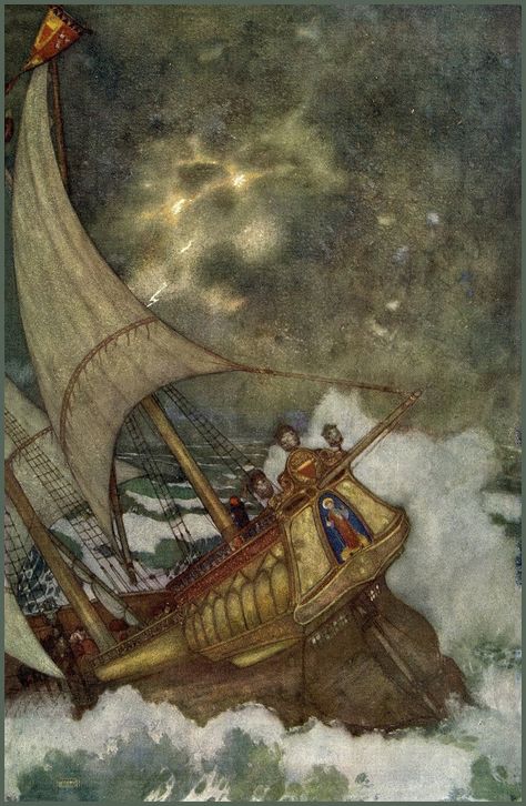 The Tempest Shakespeare, Diy Illustration, Harry Clarke, Robin Hobb, Edmund Dulac, The Tempest, Arthur Rackham, Fairytale Illustration, Japanese Calligraphy