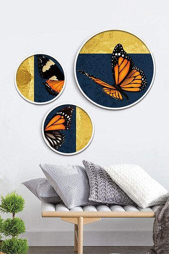 Canvas Painting Ideas For Drawing Room, Painting For Living Room On Canvas, Paintings For Restaurant, Living Room Canvas Painting Ideas, Living Room Painting Ideas, Butterfly Living Room, Round Canvas Painting, Round Canvas Art, Modern Wall Painting