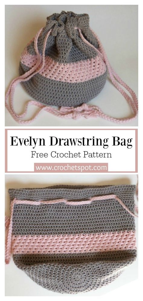 6 Drawstring Bucket Bag Free Crochet Pattern - Page 2 of 2 Crochet Drawstring Purse Pattern Free, Crochet Drawstring Bucket Bag, Crochet Bucket Bag Free Pattern, Crochet Round Drawstring Bag, Crochet Bucket Bags Free Patterns, Free Crochet Bucket Bag Pattern, Crochet Pattern Drawstring Bag, Crochet Drawstring Purse, Easy Crochet Drawstring Bag