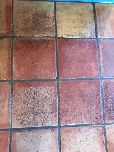 Decorating With Saltillo Tile Floors, How To Clean Saltillo Tile Floors, Saltio Tile Floors Spanish Style, Stained Saltillo Tile Floor, Saltillo Tile Living Room, Saltillo Tile Kitchen, Mexican Tile Bathroom, Spanish Floor Tile, Mexican Tile Floor