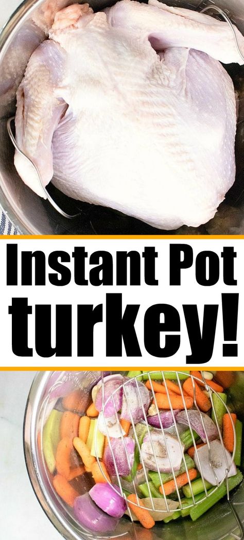 Pressure cooker turkey is the best in your Instant Pot! It's easier than you think and frees up your oven on Thanksgiving Day! Take a look. #instantpot #pressurecooker #turkey #whole #breast #easy #instructions #thanksgiving #recipes Cooking A Frozen Turkey, Pressure Cooker Turkey, Instant Pot Turkey, Cook A Turkey, Thanksgiving Appetizer Recipes, Crockpot Turkey, Frozen Turkey, Best Thanksgiving Recipes, Dinner For One