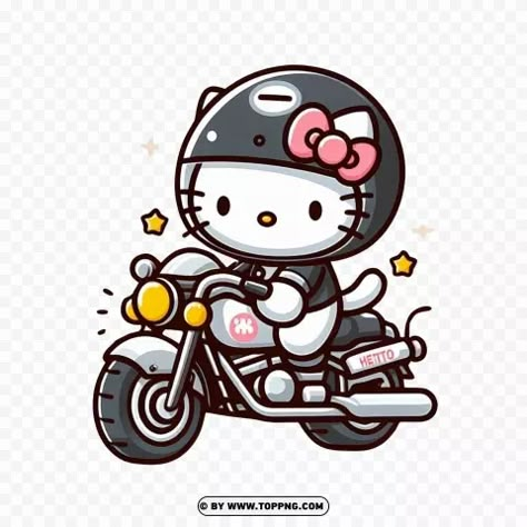 Hello Kitty Stickers Free Printable, Hello Kitty Motorcycle, Hello Kitty Bike, Hello Kitty Transparent, Png Hello Kitty, Moto Stickers, Hello Kitty Png, Contact Photos, Motorcycle Png