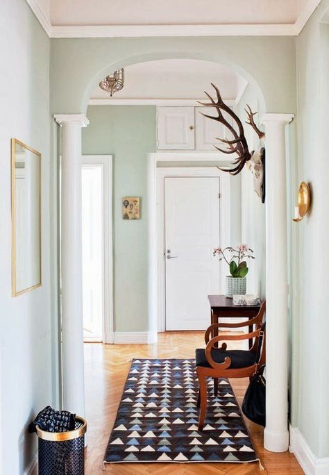 Color Trends for the Home - Mint Green pastel paint pairs well with wood accents and metallic gold touches in any room. | Apartment Therapy Bedroom Design Modern, Mint Walls, Green Apartment, Lodge Decor, Living Room Remodel, Room Remodeling, House Doctor, Dream Decor, Wood Accents