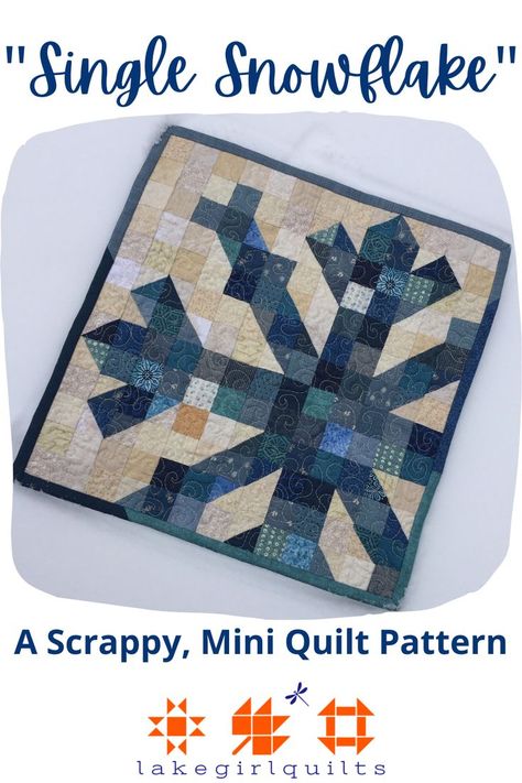 snowflake quilt in the snow Flannel Quilt Patterns, Winter Quilts Patterns, Snowflake Quilt, Christmas Quilt Blocks, Mini Quilt Patterns, Hanging Quilts, Charm Quilt, Scrap Quilt Patterns, Miniature Quilts