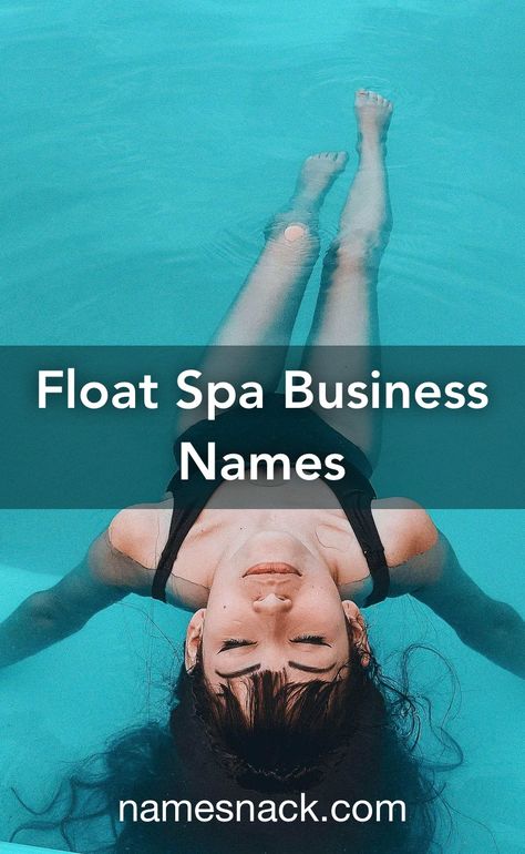 Find a unique and catchy name for your float spa. Med Spa Name Ideas, Esthetician Names Ideas Unique, Spa Names Unique, Spa Names Ideas, Float Tank Therapy, Float Spa, Tension Relief, Catchy Names, Spa Logo