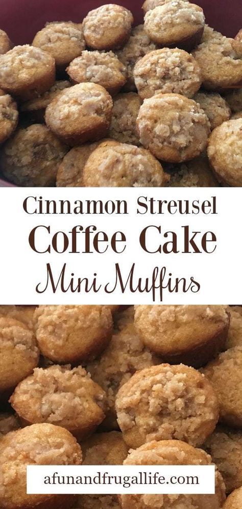 Coffeecake Muffins, Morning Snacks, Baked Muffins, Fall Casual Outfits, Mini Muffin Recipe, Cinnamon Streusel Coffee Cake, Tin Recipes, Streusel Coffee Cake, Sweet Surrender