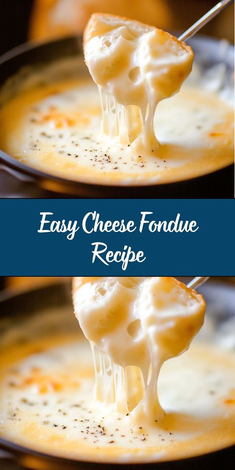 This Easy Cheese Fondue recipe is a classic and indulgent dish perfect for parties, date nights, or family gatherings. Made with simple ingredients, this creamy and flavorful fondue comes together quickly, offering the perfect dip for bread, veggies, or fruits. Cheese Fondue Recipe Non Alcoholic, Swiss Fondue Recipe Gruyere Cheese, How To Make Fondue Cheese, Melting Pot Alpine Cheese Fondue, Cheese Fondue Non Alcoholic, Homemade Fondue Cheese, Red Robin Cheesy Bacon Fondue, Fondue Recipes Crockpot, Gruyere Fondue Recipes