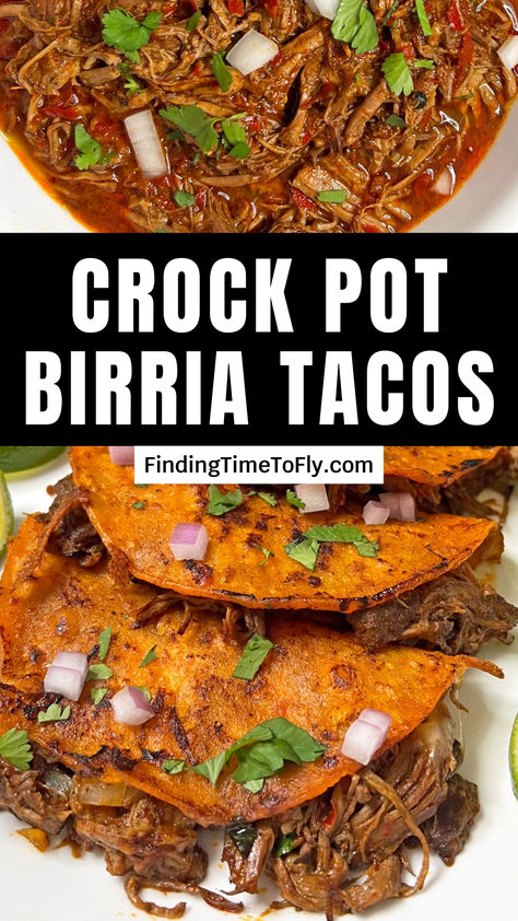 Make mouthwatering Birria tacos at home with this easy crockpot method! Slow-cook the beef all day for tender, flavorful meat, then blend the juices into a savory consomé. Fry up some cheesy Quesabirria tacos, topped with diced onions and fresh cilantro, for an unforgettable Taco Tuesday! Crock Pot Birria Tacos Crock Pot Birria Quesabirria Tacos Tacos At Home Beef Birria Recipe Beef Birria Birria Tacos Crock Pot Tacos Crockpot Recipes Slow Cooker Birria Tacos Authentic Quesaberia Tacos Crock Pot Pork Tacos Carnitas, Birria Crock Pot Recipes, Healthy Birria Tacos, Quesaberia Tacos, Barilla Tacos Crockpot, Crockpot Barrio Tacos, Burris Tacos Crockpot, Venison Birria Tacos, Taco Beef Crockpot