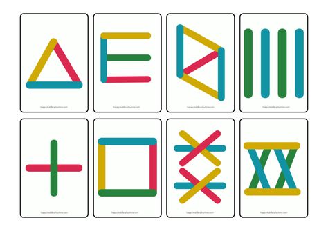 Free Printable Popsicle Stick Pattern Cards - Happy Toddler Playtime Free Preschool Activities, Easy Popsicles, Prek Activities, Toddler Printables, Pattern Cards, Prek Math, Math Stem, Ice Cream Stick, Pre K Activities