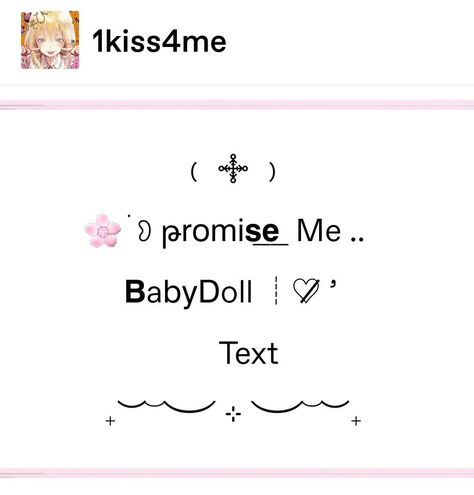 (੭˃̵ᴗ˂̵)੭ 𝟭𝗸𝗶𝘀𝘀𝟰𝗺𝗲 ࣪₊♡ Soft Words Aesthetic, Cute Text Icon, Cute Fonts Alphabet Cursive, Cute Fonts Alphabet Bubble, Aesthetic Symbols, Cute Fonts Alphabet, Font Sets, Fonts To Download, Cool Text Symbols