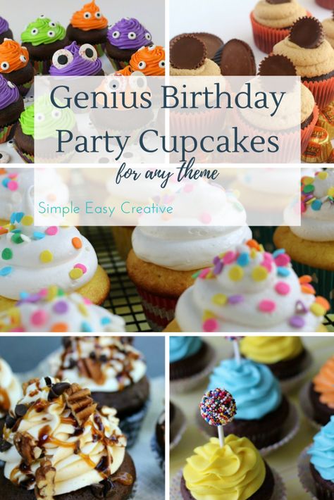 Birthday Cupcake Ideas 12 Year Birthday Cupcakes, Fun Birthday Cupcake Ideas, Cupcakes With Sweets On Top, Birthday Party Cupcakes, Birthday Cupcakes Ideas For Boys, Cupcakes For Kids, Teen Cupcakes, Birthday Cupcake, Birthday Cupcakes Ideas