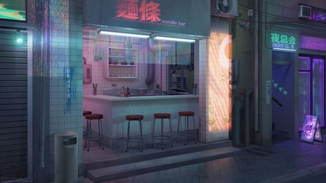 Tokyo Restaurant, Noodle Bar, Episode Backgrounds, Scenery Background, Anime Backgrounds, Cyberpunk Aesthetic, Anime Room, Drawing Anime Clothes, Chroma Key