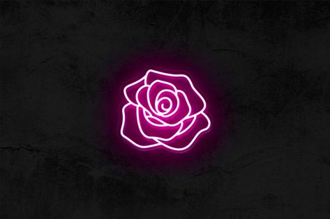 Rose Neon Sign, Wallpaper Highlights, Signs Design, Neon Rose, Light Wallpaper, Neon Sign Bedroom, Wedding Neon Sign, Neon Aesthetic, Neon Wallpaper