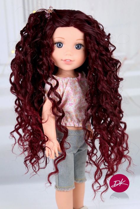 Cherry Twist Wig – Size 9″ – Dollofakind Wavy Natural Hair, Curly Iron, Wigs Styles, Twist Wig, New Creation, Wellie Wishers, Human Wigs, Glitter Girl, Baby Shampoo