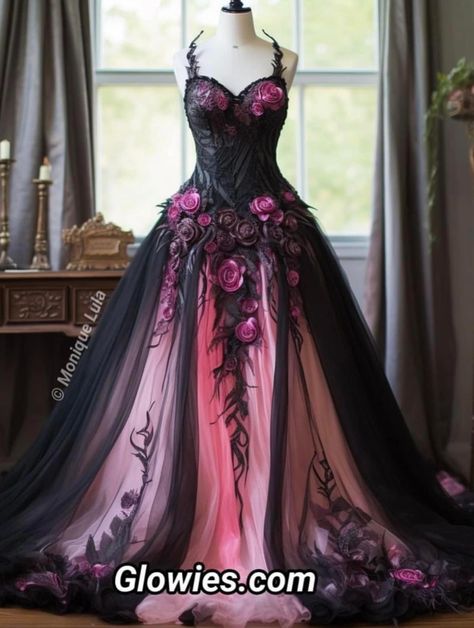 Monique Lula, Sweetheart Bridal, Victorian Wedding Dress, Fairytale Gown, Magical Dress, Black Wedding Dress, Purple Wedding Dress, Dark Dress, Fantasy Dresses