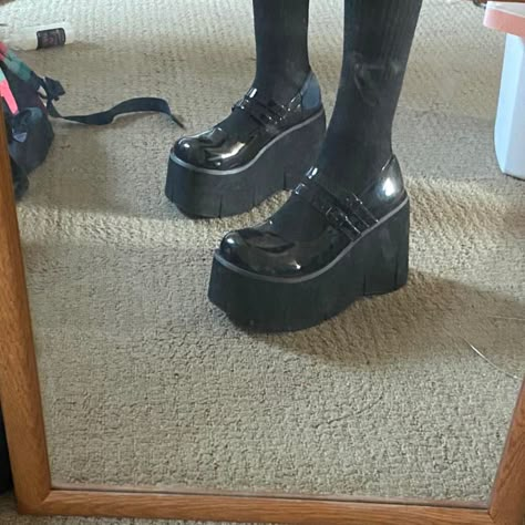 Demonia Mary Janes, My Account, Wedge Boot, Mary Janes, Just Because, Wedges, Ootd, Wardrobe, Boots