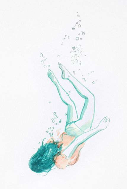 Swimming Drawing Swimming Drawing, 30 Day Drawing Challenge, Vintage Paper Background, Water Drawing, Nature And Animals, Unusual Art, Time Tattoos, Cool Sketches, Girl Sketch