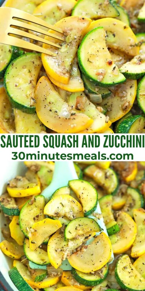 Baked Squash And Zucchini Recipes, Sauteed Zucchini Recipes, Squash Zucchini Recipes, Sauteed Zucchini And Squash, Sauteed Squash, Squash And Zucchini, Zucchini Side Dishes, Food Sides, Summer Squash Recipes