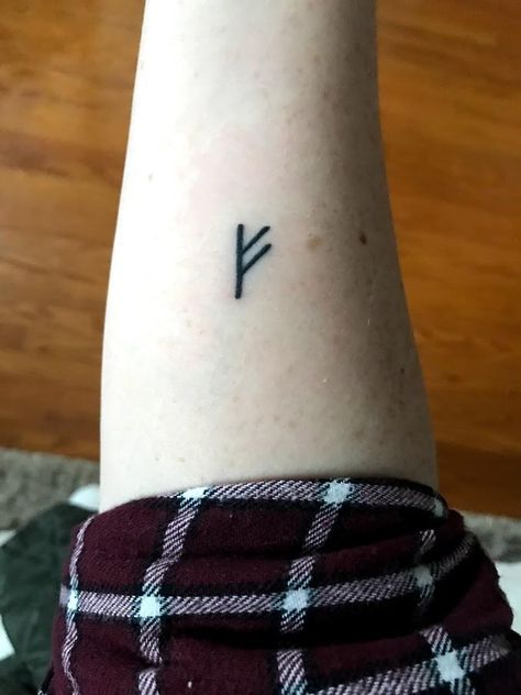 Rune Stone Tattoo, Fehu Rune, Fehu Rune Tattoo, Ogham Tattoo, Ireland Tattoo, Viking Rune Tattoo, Arm Sleeve Tattoos For Women, Rune Tattoo, R Tattoo