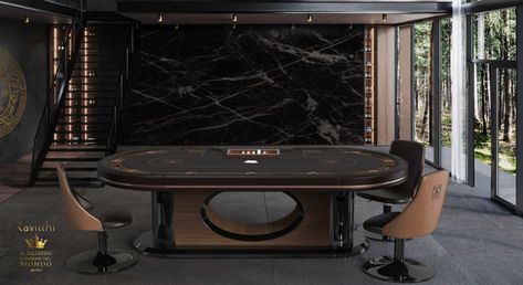 Poker Table Roma WL25 | Biliardi Cavicchi Luxury Poker Table, Poker Lounge, Home Design 2023, Simulator Room, Golf Simulator Room, Bar Restaurant Interior, Texas Poker, Game House, Billiards Room