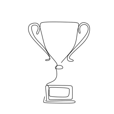 Trophy Drawing, Winning Trophy, Winner Trophy, Football Lines, Wing Drawing, Ux Design Principles, Sports Drawings, Nurse Art, Single Line Drawing