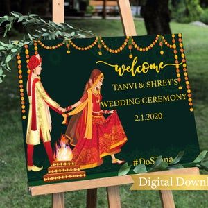 Haldi sign Haldi welcome sign Digital sign mehindi sign Gaye | Etsy Engagement Decorations Indian, Indian Wedding Sangeet, Engagement Stage Decoration, Sangeet Night, Indian Engagement, Indian Wedding Decor, Engagement Signs, Wedding Welcome Board, Hindu Wedding Ceremony