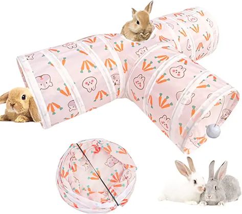 Rabbit Tunnel, Bunny Supplies, Rabbit Pen, Bunny Room, Indoor Rabbit, Pet Bunny, Animal Activities, Bunny Toys, Cute Bunny