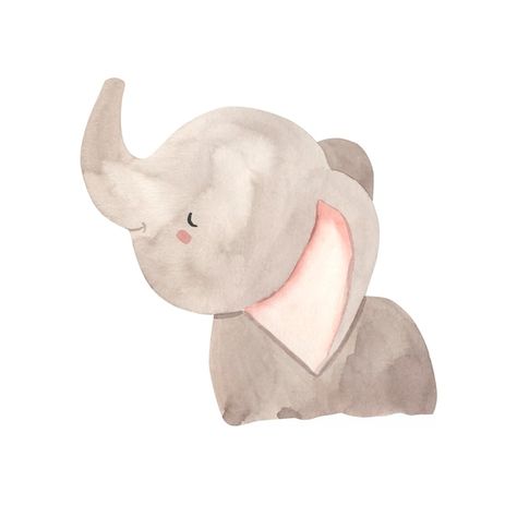 Noah's Ark Art, Animal Illustration Kids, Illustration For Kids, Watercolor Invitation, Elephant Illustration, Watercolor Elements, Baby Illustration, Noah S Ark, Baby Painting