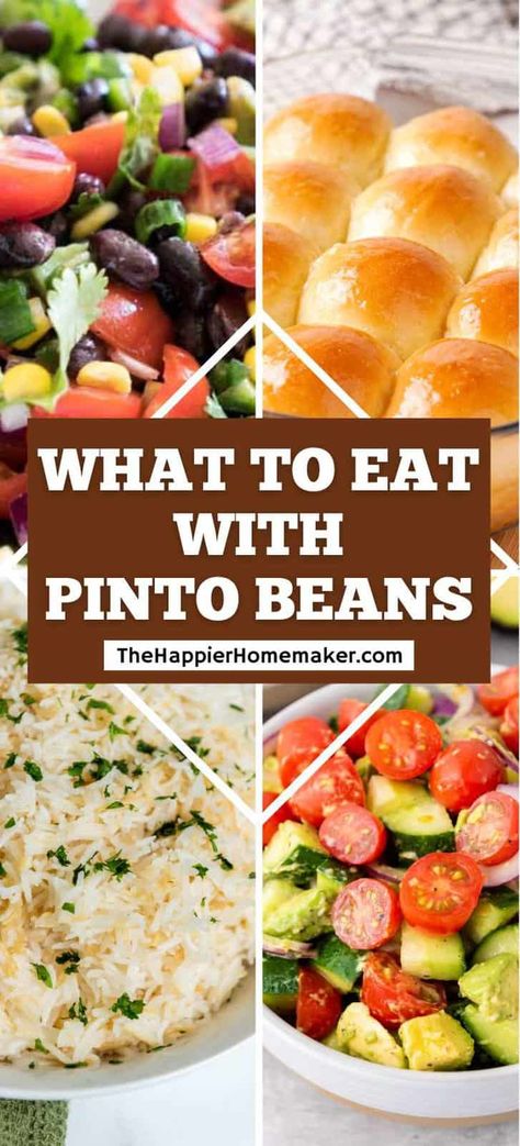 Looking for the best sides for pinto beans? Here are 15 of the best dishes to serve with this classic hearty dish. Pinto Bean Meal Ideas, Best Pinto Beans Ever, Pinto Beans And Cornbread, Cornbread Dinner, Sides For Pork, Beans And Cornbread, Best Sides, Southern Side Dishes, Crispy Sweet Potato Fries