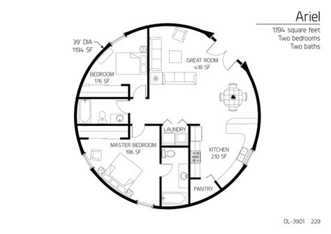 Gallery Floor Plan, Monolithic Dome Homes, Round House Plans, Dome Home, Built In Cupboards, Jack And Jill Bathroom, Bedroom Floor Plans, Dome House, Geodesic Dome