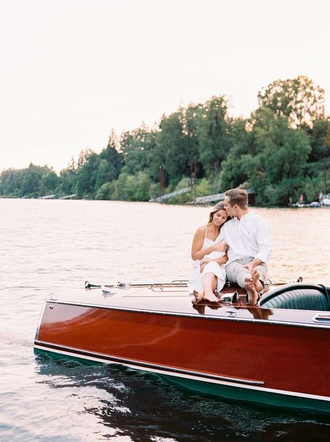 © Sweetlife Photography Engagement, engagement session, engagement photoshoot, antique boat, antique boat engagement photoshoot, nautical, nautical engagement photoshoot, nautical engagement session, wooden boat, wooden boat engagement photoshoot, unique engagement photoshoot, sunset engagement session, sunset photoshoot, engagement photoshoot ideas, engagement photos, professional photoshoot, couples photoshoot, boat, river, Oregon, champagne, rings, engagement ring Instagram: @morganreno Wooden Boat Photoshoot, Antique Boat Engagement Photos, Fishing Boat Engagement Photos, Vintage Boat Engagement Photos, Wooden Boat Engagement Photos, Lake Boat Engagement Photos, Engagement Pictures On A Boat, Engagement Photos On A Boat, Family Boat Pictures