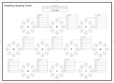 8 Person Round Table Seating Chart for Event such as a Wedding Reception Seating Chart Wedding Template, Wedding Seating Plan Template, Seating Plan Template, Wedding Assistant, Wedding Planning Printables, Wedding Planning Help, Wedding Table Seating Chart, Wedding Planning List, Reception Seating Chart