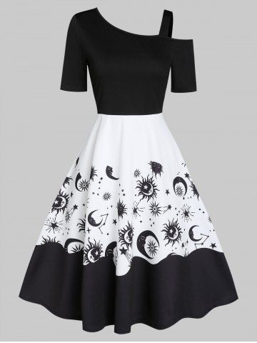 Cute Dress Outfits, Moon Print, Print Dresses, Girls Fashion Clothes, Animal Quotes, Edgy Outfits, Character Outfits, Sun Moon, Lany