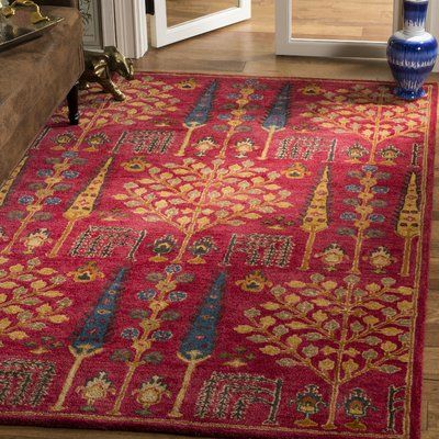 Bloomsbury Market Albrightsville Hand Tufted Wool Red Area Rug Rug Size: Rectangle 5' x 8' Floral Area Rugs, Transitional Area Rugs, Heritage Collection, Wool Rugs, Red Area Rug, Red Wool, Traditional Area Rugs, Hand Tufted Rugs, Wool Area Rug