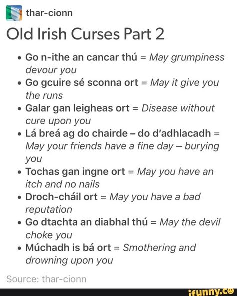 Irish Curse, Irish Gaelic Language, Irish Phrases, Gaelic Words, Irish Words, Irish Language, Irish Gaelic, Irish Quotes, Scottish Gaelic