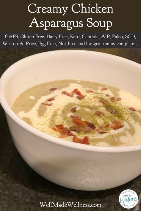 Creamy Chicken Asparagus, Candida Cleanse Recipes, Dairy Free Keto Recipes, Weston A Price, Healthy Gut Recipes, Gaps Recipes, Diet Soup Recipes, Candida Cleanse, Dairy Free Paleo