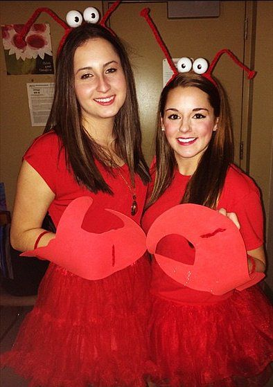 Lobster Costume Womens, Under The Sea Group Costume, Lobster Costume Diy, Diy Crab Costume, Under The Sea Dress Up Ideas, Hermit Crab Costume, Lobster Makeup, Crab Costume Diy, Diy Lobster Costume