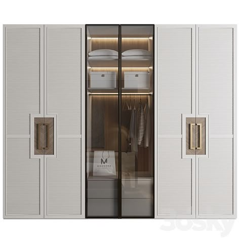 Furniture Composition 219 - Wardrobe & Display cabinets - 3D model Wardrobe Shutter Design Modern, Wardrobe Shutter Design, Wardrobe Display, Glass Wardrobe, Wardrobe Design Modern, Shutter Designs, Sliding Door Wardrobe, Wardrobe Door Designs, Exterior Stairs