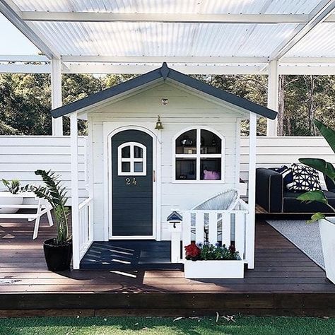 Loving the colour scheme of @claudianatasha__ little one’s Billy Grand Cubby House 😍$1259.00 ✨Christmas Layby Available #cubbyhouse… Cubby House Colours Scheme, Cubby House Colours, Kmart Cubby, Cubby House Ideas, Kids Cubby, Kids Cubby Houses, Backyard Kids, Playhouse Ideas, Kids Cubbies