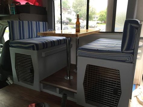 The Blonde (now Brunette!) and the Dizzy Dogs: RV Renovations Continue with the Dinette to Dog Crates! Astuces Camping-car, Travel Trailer Organization, Camping Vintage, Trailer Storage, Camper Trailer Remodel, Camping Diy, Camper Organization, Rv Travel Trailers, Diy Camper Remodel