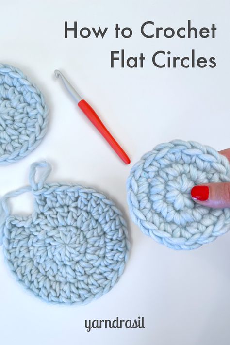 How To Make A Magic Circle In Crochet Video Tutorials, How To Crochet In A Circle, Flat Circle Crochet Pattern, How To Make A Crochet Circle, How To Crochet Circle, Crochet Flat Circle Pattern, Crochet Shapes Flat, Crochet A Circle For Beginners, How To Crochet A Circle