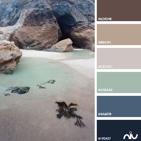 Sand Color Palette Seascape Color Palette, Blue Green Sand Color Palette, Dark Coastal Color Palette, Color Palette Nautical, Coastal Boho Color Palette, Sand Color Palette, Color Plattes, Mediterranean Color Palette, Beach Color Schemes