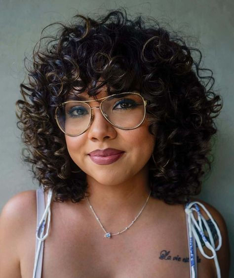 30+ Irresistible Long Curly Bob Hairstyles You Need To See Curly Hair Bangs Glasses, Curly Bangs With Glasses, Bangs With Glasses Round Face, Long Curly Bob, Short Curly Cuts, Curly Bobs, Natural Curly Hair Cuts, Bob Haircut Curly, Bob Hairstyles With Bangs