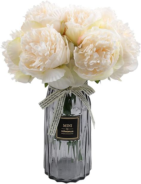 Amazon.com: famibay 10 PCS Artificial Peony Bouquets Floral Vantage Fake Peony Silk Flower Leaf with Plastic Stem for Home Decoration Wedding Party Garden Hotel Off-White: Furniture & Decor Peony Bouquets, Southern Curls And Pearls, Home Decoration Wedding, Artificial Peony, Silk Flower Bouquets, Arch Decoration Wedding, Artificial Bouquet, Faux Flower Arrangements, Party Garden