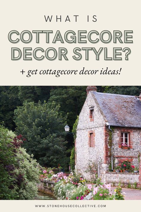 Have you been wondering what is cottagecore style? The cottagecore aesthetic is a simple, rustic interior design style that incorporates elements from nature. In this post, we are sharing cottagecore decor ideas so you can learn how to decorate a cottagecore home for your room or bedroom. Learn what is cottagecore decor and decor ideas for your room including wallpaper and furniture pieces at www.stonehousecollective.com What Is Cottagecore, Cottage Core Interior, Core Decor, Cottage Core Style, Cottage Core Decor, Home And Decor, Latest Interior Design, Interior Design Rustic, Cottagecore Style