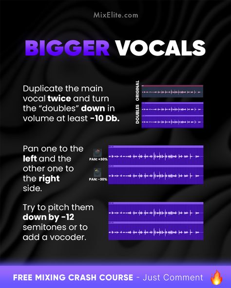 Free Mixing Crash Course 👉 MixElite.com/free-course ⁠ Big Vocal Energy!⁠  ⁠ #MusicProduction #Vocals #AudioMixing #Producers #MusicProducerLife #StudioSessions #AudioEngineering #BeatMaking #VocoderMagic #MusicTips #StudioTips #SoundDesign #MixElite Mixing Vocals Tips, Mixing Vocals, Artist Management Music, Vocal Mixing, Writing Songs Inspiration, Music Basics, Music Engineers, Learn Music Theory, Music Tips