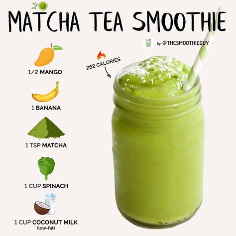 Breakfast Shakes Healthy, Protein Powder Smoothie, Tea Smoothie, Resep Smoothie, Juice Smoothies Recipes, Smoothie Bowl Healthy, Matcha Smoothie, Easy Healthy Smoothies, Delicious Smoothies