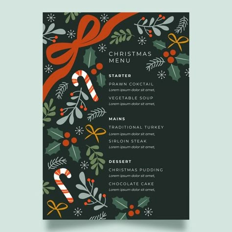 Christmas Graphic Design Illustration, Christmas Dessert Menu, Christmas Menu Design, Graphic Design Christmas, Christmas Restaurant, Christmas Menus, Christmas Chalkboard Art, Christmas Graphic Tees, Xmas Menu