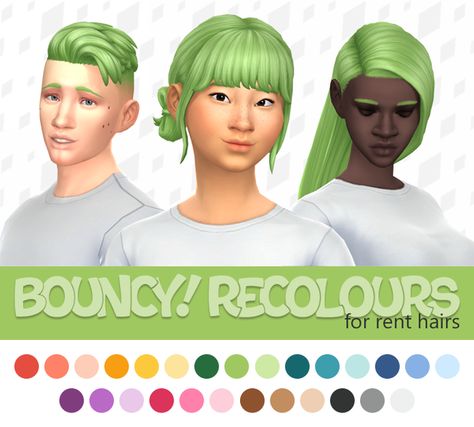 Bouncy! Recolours - For Rent Hairs | Patreon Aria Hair, Vampire Fangs, Masculine Feminine, The Sims4, Sims 4 Cc, Sims 4 Custom Content, Sims Cc, Pj Sets, Long Tops