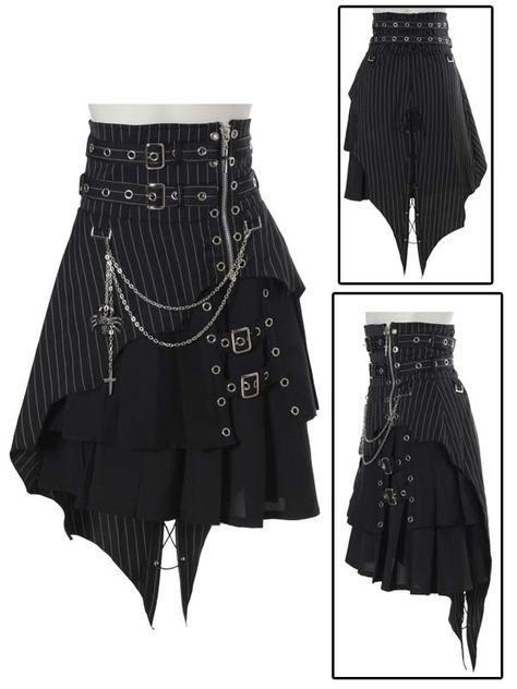 Bodyline Punk skirt with spider chain Stem Punk Outfit, Spider Outfit Ideas, Skirts With Chains, Gothic Punk Outfits, Spider Clothes, Skirt With Chains, Spider Outfit, Punk Chains, Punk Dresses